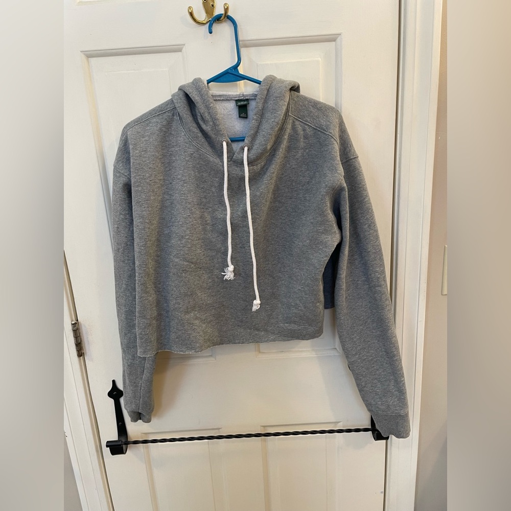 Cropped sweatshirt, Medium wild fable light grey fleece lined